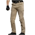 thumbnail image 2 of Styesk Pantalon pour Homme Mode Homme Uni à Multiples Poches Multi Multifonction Pantalon de Travail Pantalon, 2 of 5
