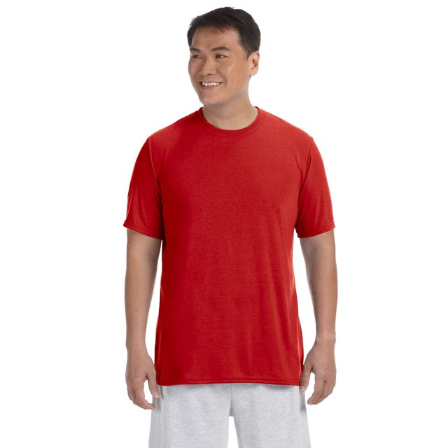 Gildan T-Shirt en Tricot de Polyester de Performance pour Hommes, Évacuation de l'Humidité, Rouge, Très Grand