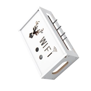 Relayinert Smart et élégant Wall Mounting Wi-Fi Router Boîtes de stockage Large Application bois bien organisé blanc