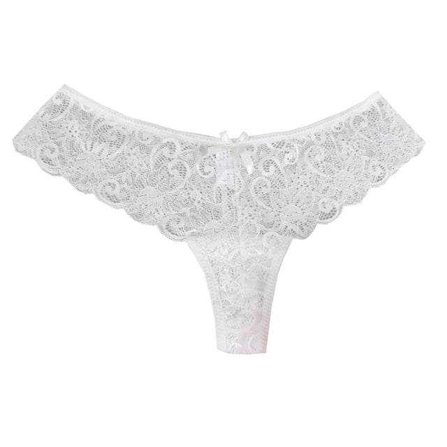 Birdeem Culotte String Taille Basse en Dentelle Transparente avec Nœud pour Femmes