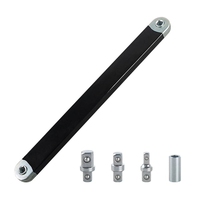 Uscallm Clé d'Extension Décalée Trousse d'Outils Multifonction, Adaptateur à Cliquet en Acier Inoxydable Robuste, Ensemble de Clé à Douille de 38 cm de Long Portée pour Projets de Réparation Automobile et d'Amélioration de la Maison