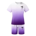 thumbnail image 2 of Men's Summer Tracksuit Plus Size Short Sleeve O Neck Athletic Suit Casual Color Block Waist Tracksuit Set, 2 of 4