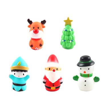 5Pcs Christmas Finger Puppets Toys Santa Claus Snowman Cartoon Finger Plaything (Random Style)