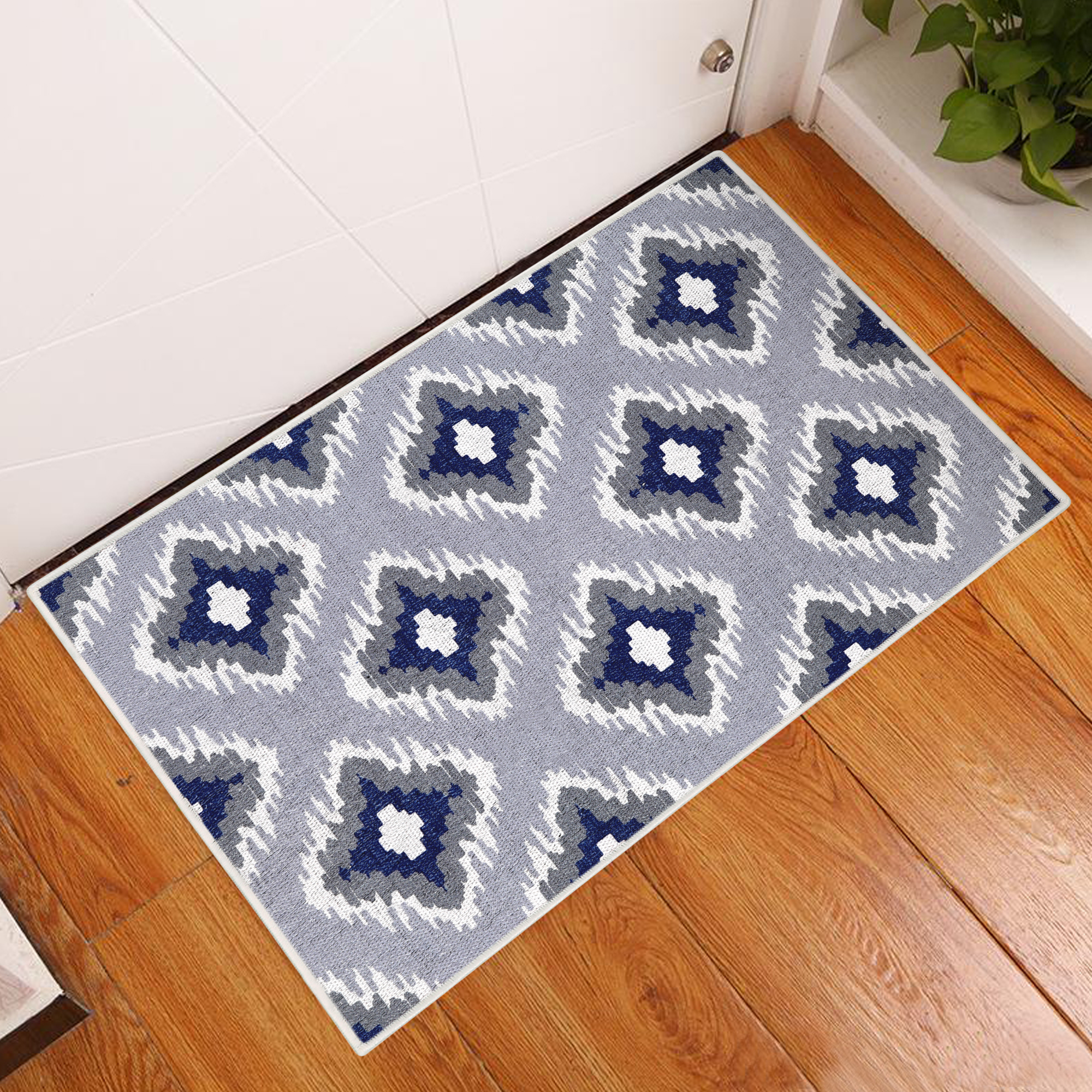 2 x 3 Foot Heavy Duty Low Pile Area Rug - Ultra-Thin Non Slip Area Rug - Washable Cotton Indoor Rug for Front Door Foyer Rug for Entryway