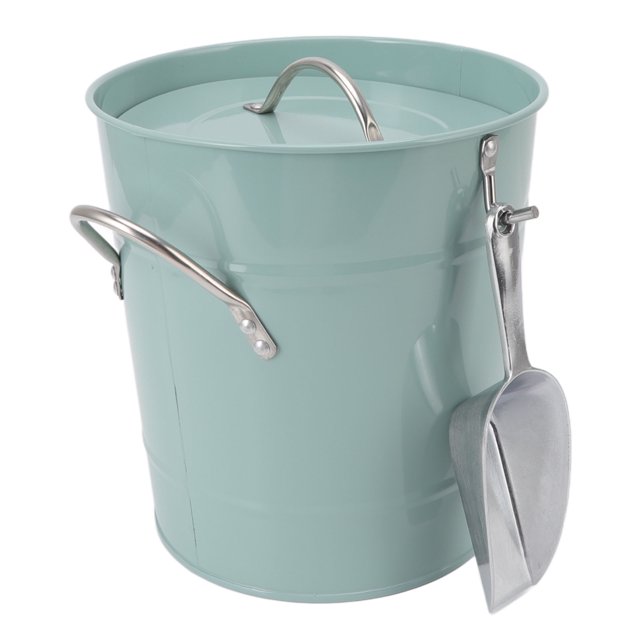 Ice Bucket, Blue Handle Design Round Bar Ice Bucket For Party For Beer