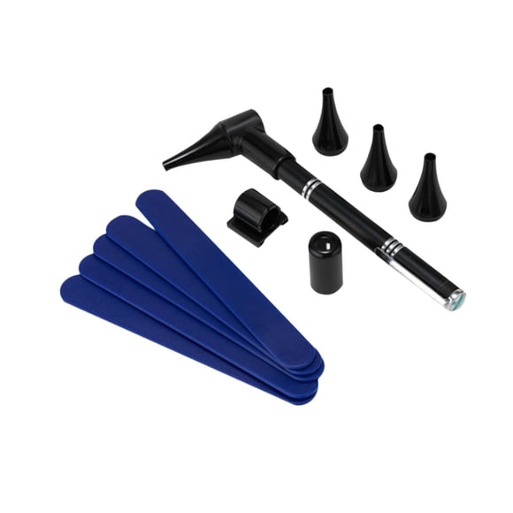 HILABEE Trousse d'Otoscope de Poche Réutilisable pour Infirmière, Adultes, Enfants Outil Polyvalent de Soins des Oreilles Noir