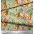 thumbnail image 3 of Soimoi Tissu Satin Modal Beige Imprimé Lys & Fruits de Pin Tissu au Mètre 42 Pouces de Large, 3 of 3