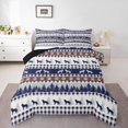 thumbnail image 1 of Wolf Animal Duvet Insert Queen,Botanical Pine Tree Down Comforter,Rustic Checkered Buffalo Plaid Comforter Set for Home Room Decor,Geometric Bear Paw Print Bedding Set with 2 Pillowcases,Reverse, 1 of 6