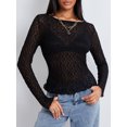 thumbnail image 4 of Faithtur Femmes Pures Crop Tops Manches Longues Équipée de Dentelle Courte Sortir Tops pour la Fête, 4 of 9