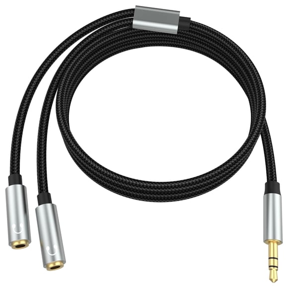 Répartiteur d'Écouteurs, Répartiteur de Partage Audio, Adaptateur Audio 3,5 mm Mâle vers Double Femelle, Compatible avec iPhone, Samsung, MP3, Téléphone Intelligent, iPad, Tablette, Portable, 3,8 Pi
