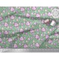thumbnail image 2 of Soimoi Tissu Poly Georgette Feuilles & Roses Imprimé Floral 1 Yard 52 Pouces de Large, 2 of 3