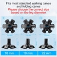 thumbnail image 4 of SupreGear Quad Cane Tips, 1" Wide Rubber Base, Non-Slip Stand-Alone Foot Pads for Extra Balance, 4 of 5