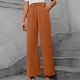 thumbnail image 2 of Timegard Work Pants for Women Casual Office Loose Pants Fall Ruched Straight Leg High Waist Trousers, 2 of 7