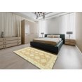thumbnail image 4 of Ahgly Company Tapis d'Intérieur Ronds Abstraits Kaki et Or, Tapis de Zone Abstraits, 3 Pieds Rond, 4 of 6