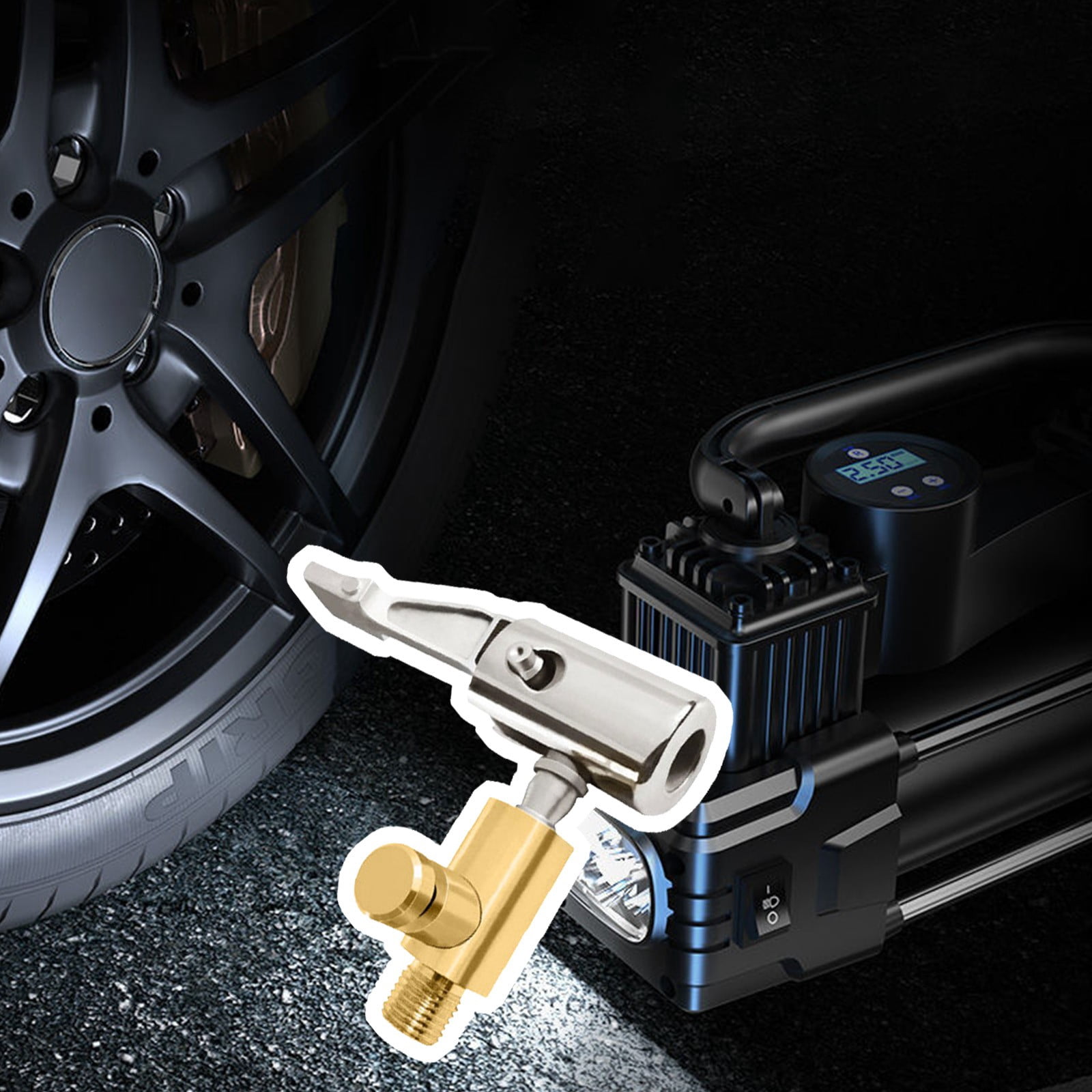 Car Tire Inflator Tire Inflator Wireless Wired Inflator Tire Door Spiracle,Can Be Deflated Deflation Spiracle Spiracle Spiracle Nozzle Tire Inflator Nozzle