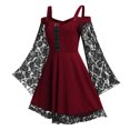 thumbnail image 2 of Jsaierl Costume Renaissance pour Femmes Vintage Médiéval Élégant Gothique Robes Maxi Cosplay Fête Steampunk Robe de Bal Robe Chemise, 2 of 5
