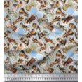 thumbnail image 1 of Soimoi Crepe Silk Fabric Geometric,Bird & Animals Patchwork Decor Fabric Printed Yard 42 Inch Wide, 1 of 3