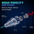 thumbnail image 2 of czcpp-Concert Earplugs, High Fidelity Earplugs for Conerts, Noise Cancelling, Music Earplugs for Musicians, Motorcycles, DJs, Festivals, Raves and Loud Events, -21dB, 2 of 4