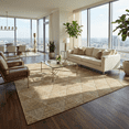 thumbnail image 1 of Rug Branch Hogar Abstract Indoor Outdoor Area Rug, Brown Beige, Modern - Living Room, Bedroom, Dining Room, and Kitchen, 1 of 13