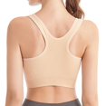 thumbnail image 4 of FYEGRE Sports Bras for Women Full Support Front Zip Closure Compression Bras Post Surgery Wireless Racerback Sport Brassiere Beige M, 4 of 4
