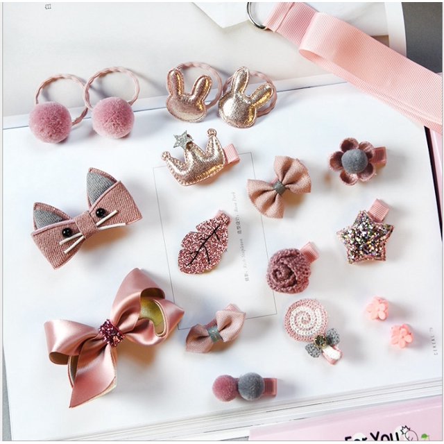 Newest Style Baby Girls Cute Elastic Hair Ropes Ponytail Holder Rubber Bands Hair Accessories 18 Pcs/set