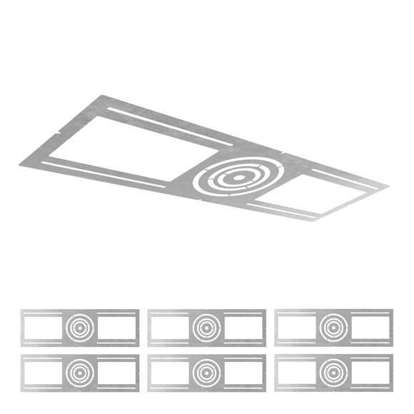 ASD Lot de 6 Plaques de Montage avec Trous Ronds Symétriques - Support de Lumière en Acier Plat 3-4-6 Pouces, Boîtier d'Éclairage Encastré à LED