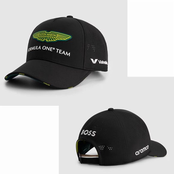 Aston Martin Racing Cap - Sleek Black & Green Formula 1 Team Hat