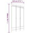 thumbnail image 4 of vidaXL 3-Panel Room Divider Black 120x200 cm Fabric, 4 of 5