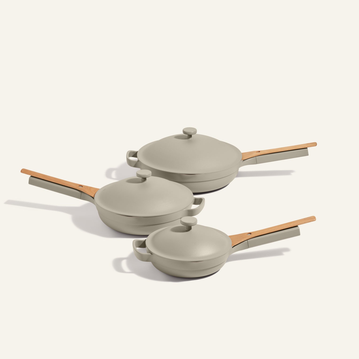 Our Place Always Pan® Trio (10 Piece) A set of Always Pans in three sizes for every cooking need Steam Ceramic