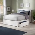 thumbnail image 1 of Nantucket Queen Wood Platform Bed with Footboard and Storage Drawers in White, 1 of 9
