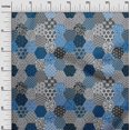thumbnail image 3 of oneOone Georgette Viscose Blue Fabric Geometric Craft Projects Decor Fabric Printed By The Yard 42 Inch Wide, 3 of 5