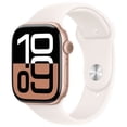 thumbnail image 1 of Open Box - Apple Watch Series 10 (GPS) 46mm Rose Gold Aluminum Case with Light Blush Sport Band - Small/Medium, 1 of 1