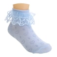 thumbnail image 4 of dmqupv Baby Socks Children's Socks Spring And Fall Lace Lace Girls Socks Dance Breathable Student Short Socks Children's Socks Blue,Size for 8-11 Years, 4 of 5