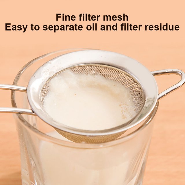 Fine Mesh Strainer for Kitchen Stainless Steel Stainless Steel Tea Colander Long Handle Food Sifter Flour Sieve Baking Tool, 10cm