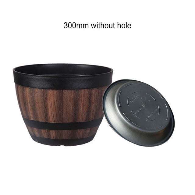 Pot de Fleurs en Baril de Whisky en Résine, Style Vintage, pour Intérieur et Extérieur, Jardin, Cour, Patio