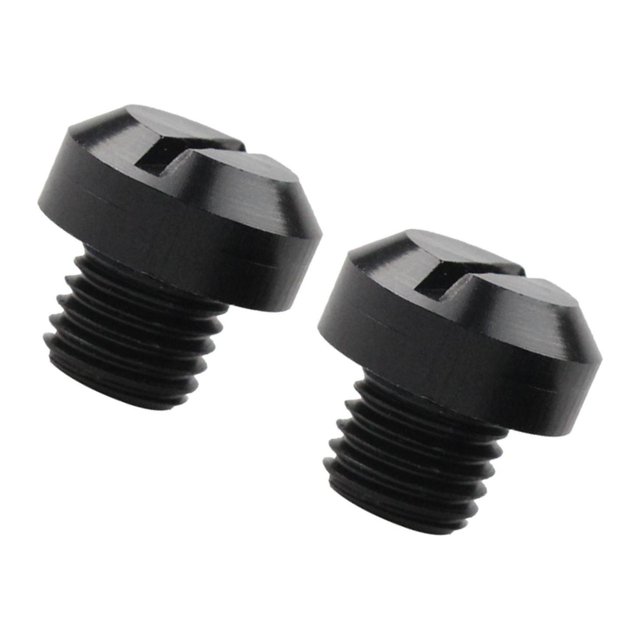 maskred 2 Pcs M10x1.25 Rétroviseurs Filetage Vis Boulons Bouchon Trou Noir Inverse 10mm 1Set
