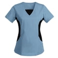 thumbnail image 1 of Baysbule T-Shirt Décontracté à Manches Courtes Col en V pour Femmes, Blouse en Polyester Douce et Confortable pour l'Été, 1 of 3
