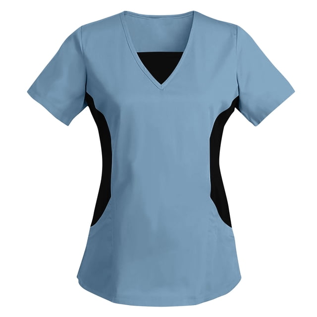 Baysbule T-Shirt Décontracté à Manches Courtes Col en V pour Femmes, Blouse en Polyester Douce et Confortable pour l'Été