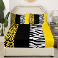 thumbnail image 3 of Erosebridal Yellow Cheetah Print Bed Sheets Set King Size, Rustic Animals Bed Sheets King, Zebra Room Decor,, 3 of 7