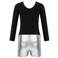 thumbnail image 4 of TiaoBug Girls 2Pcs Rhinestone Tracksuit Long Sleeve Gymnastics Dance Outfit Leotard with Shorts Unitard C07 12, 4 of 7