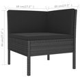 thumbnail image 3 of vidaXL 2 Piece Garden Lounge Set with Cushions Poly Rattan Black, 3 of 3
