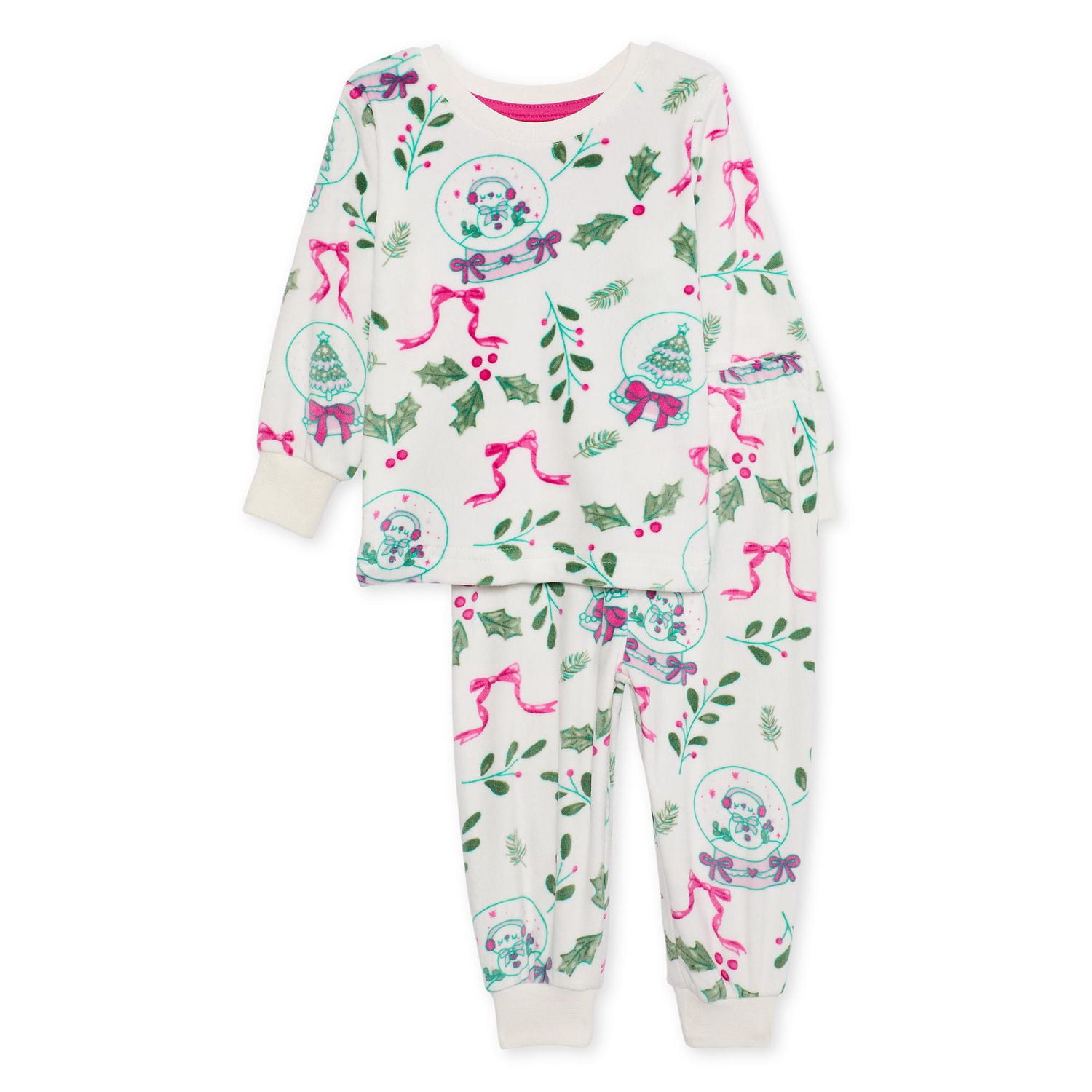 George Baby Girls' Two Piece Velour Holiday Pajama Set - Walmart.ca