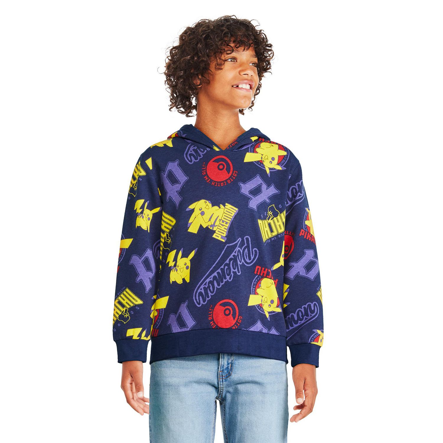 Pokemon Boys' Pikachu Printed Hoodie