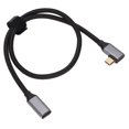 thumbnail image 3 of HD 4K Type C Extension Cable, Thickened Durable 100W 5A PD 90 Degree Type C Extension Cable Gen 2  For Tablets For Notebooks 25cm,50cm,1m, 3 of 8