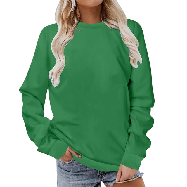 hotojiny Workout Tops for Women Plus Size Long Sleeve Crewneck Sweatshirt Oversized Lightweight Basic Pullover Fall 2025