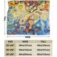 thumbnail image 2 of Fleece Blanket Watercolor Psychedelic Plush Throw Fuzzy Super Soft Reversible Microfiber Flannel Blankets 80"x60", 2 of 4