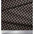 thumbnail image 2 of Soimoi Modal Satin Fabric Leaves & Rose Small Print Fabric by Yard 42 Inch Wide, 2 of 3