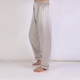 thumbnail image 3 of Men‘s Satin Autumn and Winter Single Trousers Pajama Pants  Homewear Gray L, 3 of 15