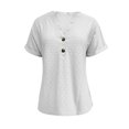 thumbnail image 4 of RKSTN Womens Tops 2024 Fashion Casual Short Sleeve V Neck Tops Loose Plus Size Solid Color Mesh Breathable Temperament Tops, 4 of 5