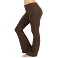 thumbnail image 3 of CHUANK Womens & Plus Stretch Cotton Fold-Over High Waist Bootcut Workout Flared Yoga Pants, 3 of 4
